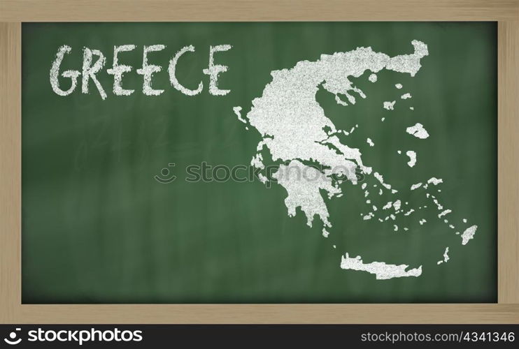 drawing of hungary on greece, drawn by chalk