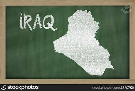 drawing of iraq on blackboard, drawn by chalk