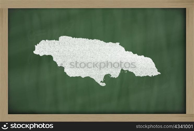 drawing of jamaica on blackboard, drawn by chalk