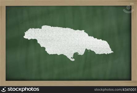 drawing of jamaica on blackboard, drawn by chalk