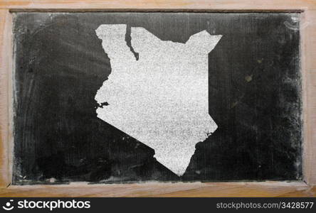 drawing of kenya on blackboard, drawn by chalk