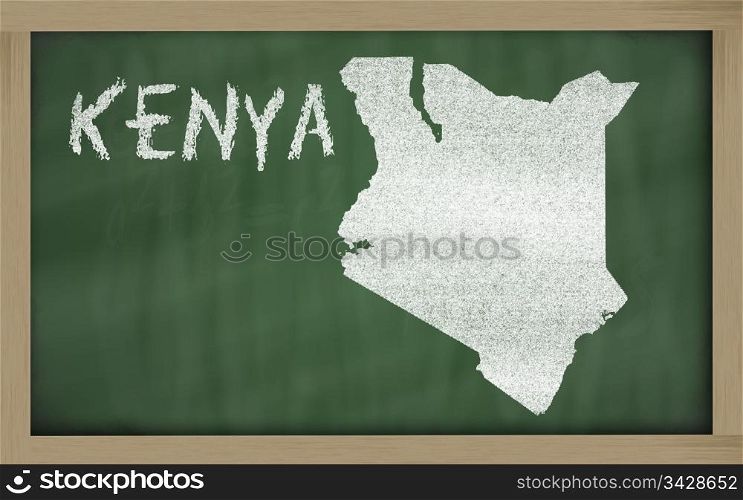 drawing of kenya on blackboard, drawn by chalk