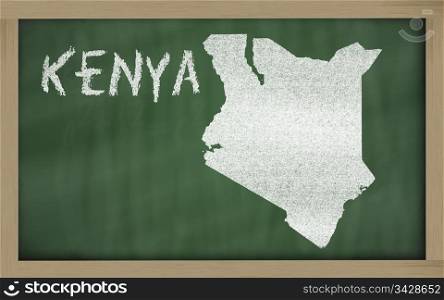 drawing of kenya on blackboard, drawn by chalk