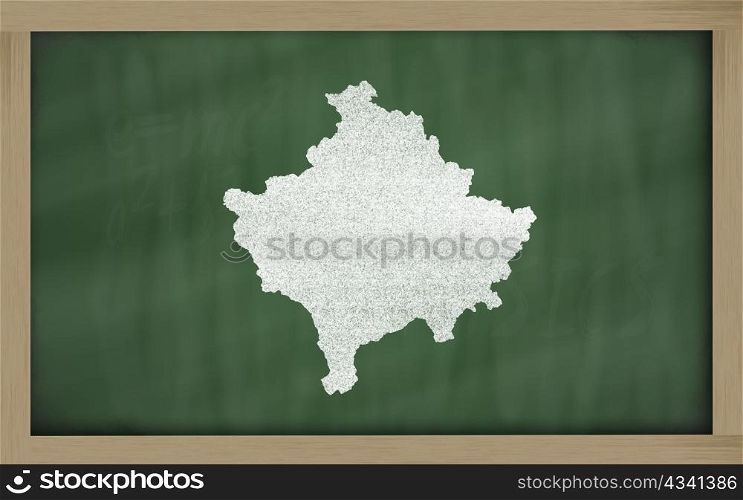 drawing of kosovo on chalkboard, drawn by chalk