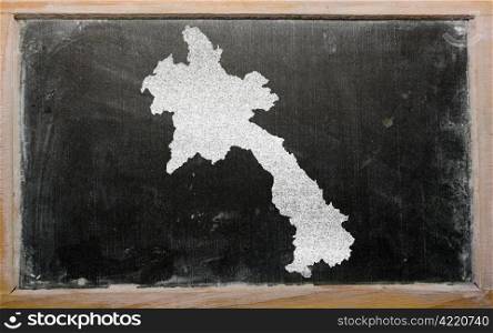 drawing of laos on blackboard, drawn by chalk