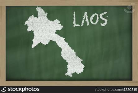 drawing of laos on blackboard, drawn by chalk