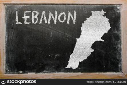 drawing of lebanon on blackboard, drawn by chalk