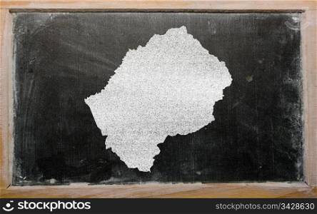 drawing of lesotho on blackboard, drawn by chalk