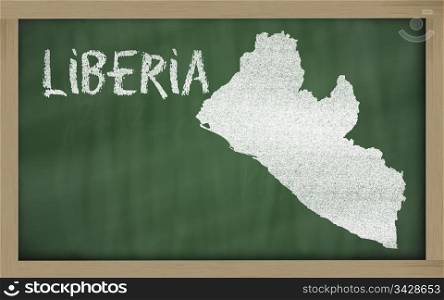 drawing of liberia on blackboard, drawn by chalk