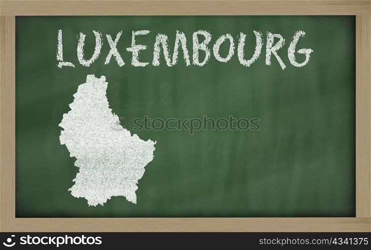 drawing of luxembourg on chalkboard, drawn by chalk