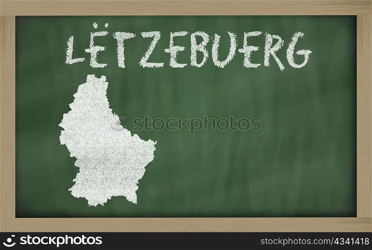 drawing of luxembourg on chalkboard, drawn by chalk