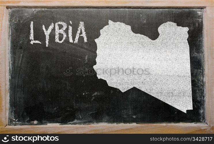 drawing of lybia on blackboard, drawn by chalk