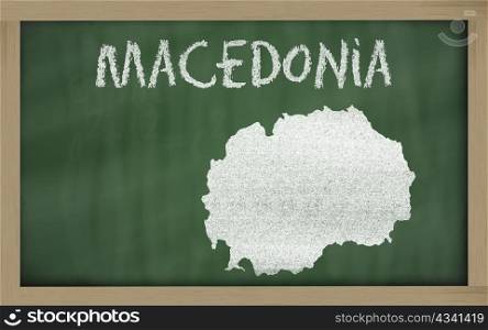 drawing of macedonia on chalkboard, drawn by chalk