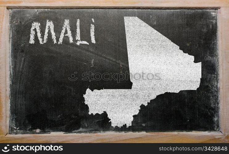 drawing of mali on blackboard, drawn by chalk