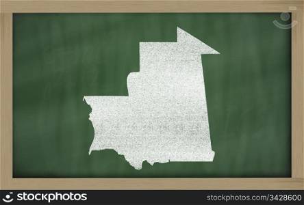 drawing of mauritania on blackboard, drawn by chalk