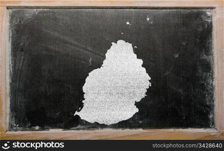 drawing of mauritius on blackboard, drawn by chalk