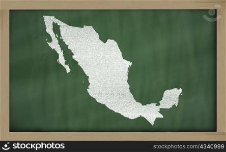 drawing of mexico on blackboard, drawn by chalk