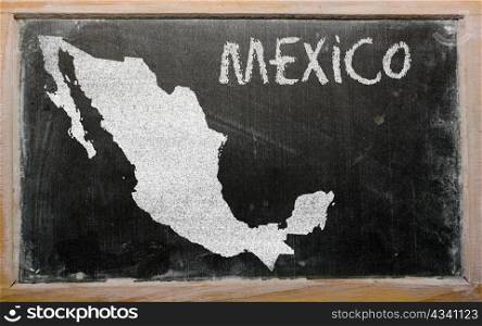 drawing of mexico on blackboard, drawn by chalk