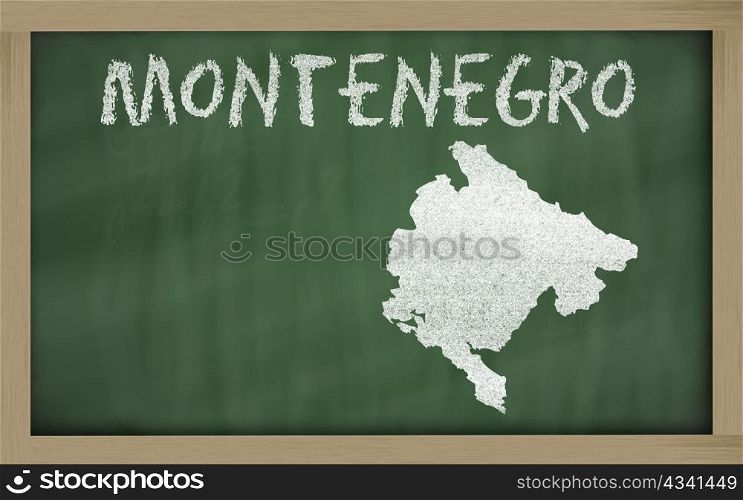 drawing of montenegro on chalkboard, drawn by chalk