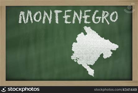 drawing of montenegro on chalkboard, drawn by chalk