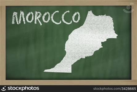 drawing of morocco on blackboard, drawn by chalk