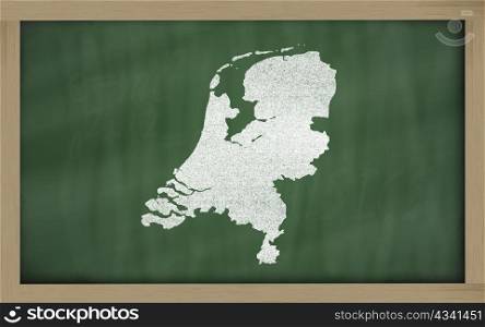 drawing of netherlands on chalkboard, drawn by chalk