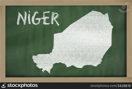 drawing of niger on blackboard, drawn by chalk