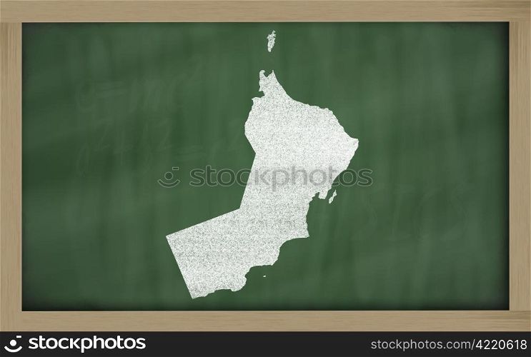 drawing of oman on blackboard, drawn by chalk
