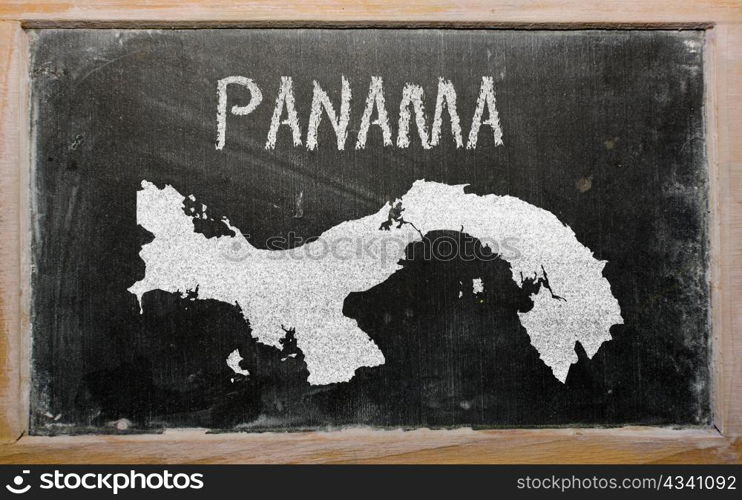 drawing of panama on blackboard, drawn by chalk