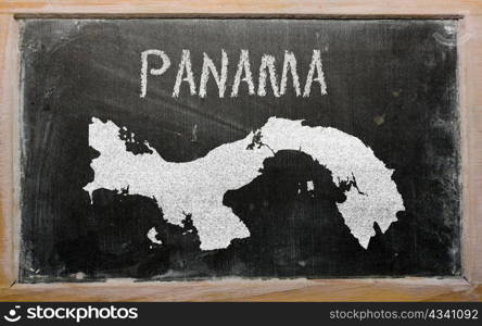 drawing of panama on blackboard, drawn by chalk