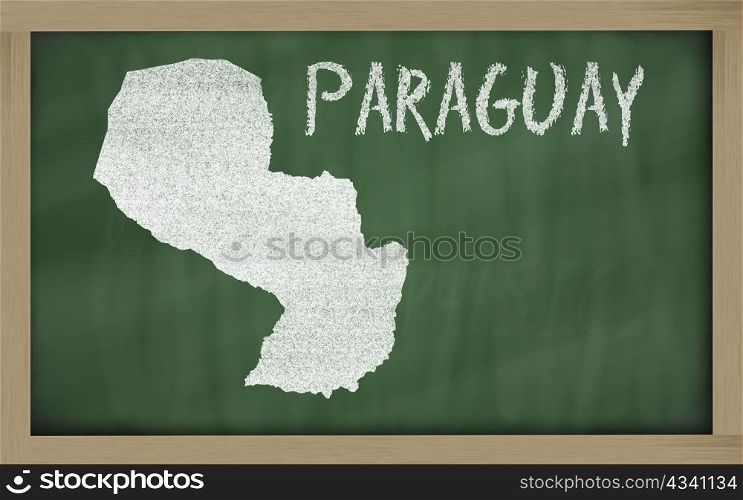 drawing of paraguay on blackboard, drawn by chalk
