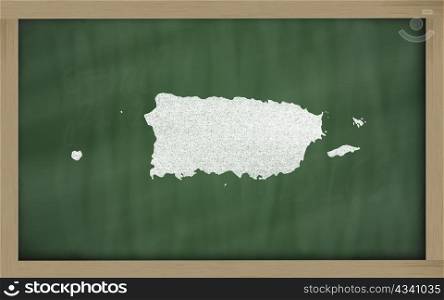 drawing of puerto rico on blackboard, drawn by chalk