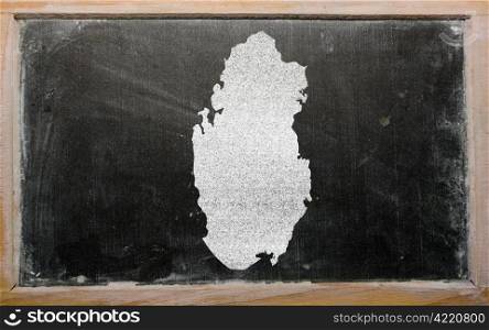 drawing of qatar on blackboard, drawn by chalk