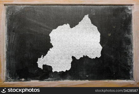 drawing of rwanda on blackboard, drawn by chalk