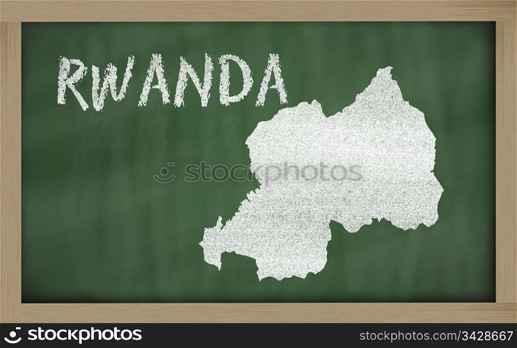 drawing of rwanda on blackboard, drawn by chalk