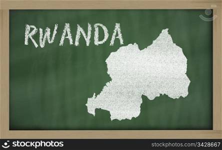 drawing of rwanda on blackboard, drawn by chalk