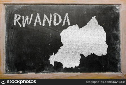 drawing of rwanda on blackboard, drawn by chalk