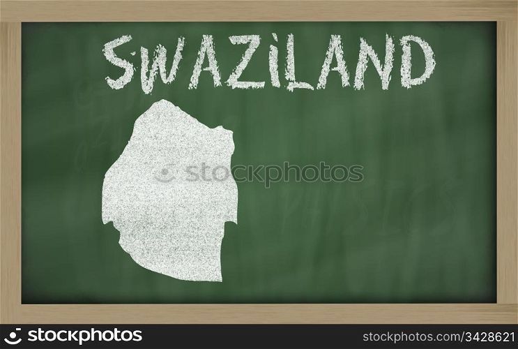 drawing of swaziland on blackboard, drawn by chalk