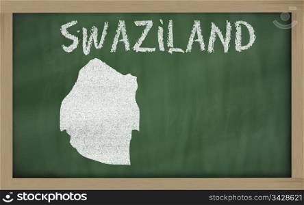 drawing of swaziland on blackboard, drawn by chalk