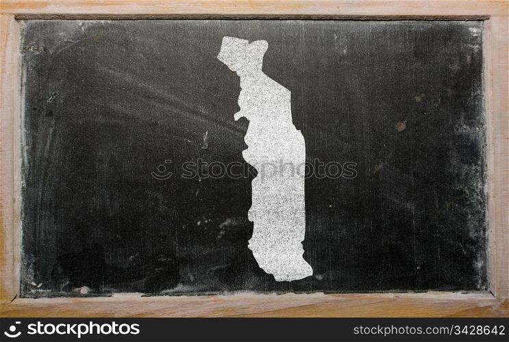 drawing of togo on blackboard, drawn by chalk
