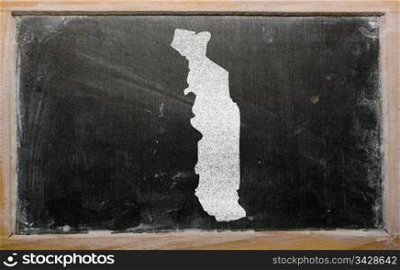 drawing of togo on blackboard, drawn by chalk