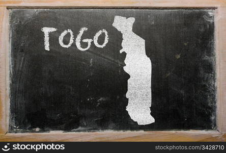 drawing of togo on blackboard, drawn by chalk