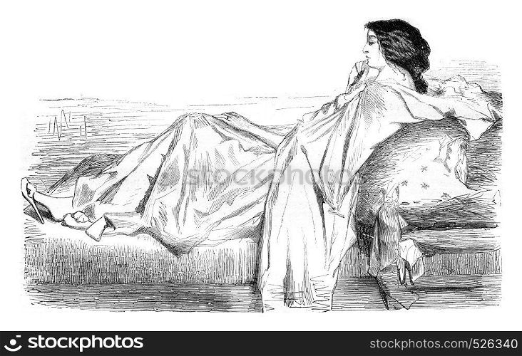 Drawing of Vidal, vintage engraved illustration. Magasin Pittoresque 1846.