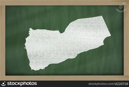 drawing of yemen on blackboard, drawn by chalk