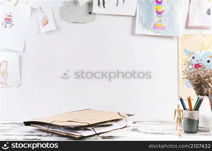drawing table with paper folder