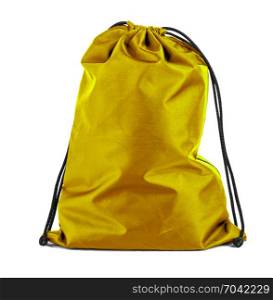Drawstring pack template classic gold isolated on white