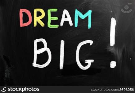 dream big words on blackboard