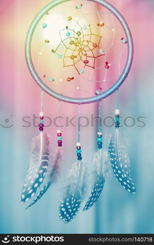 Dream catcher and abstract bokeh background