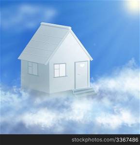 dream house and cloud with sun collage