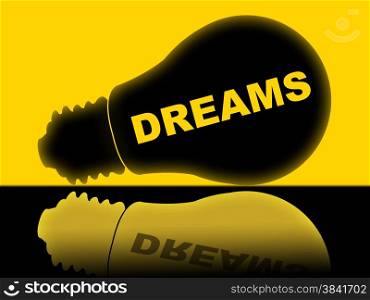 Dreams Lightbulb Representing Vision Dreamer And Sleep